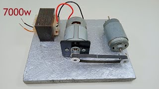 21000RPM DC Motor Make 230V AC Alternator Current 7000W Free Energy Generator use transformer [upl. by Sirmons164]