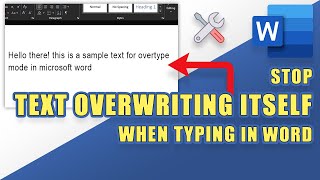 How to Stop Text from Overwriting Itself When Typing in WORD [upl. by Walcoff]