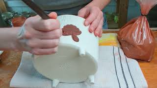 Pottery Tutorial Using Iron Oxide Wash to Enhance Texture [upl. by Lugar]