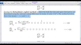 Richardson and Dufort Frankel Schemes [upl. by Juli]