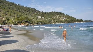 Golden beach in Thassos island Skala Panagia Thassos island Greece [upl. by Yrtnahc153]