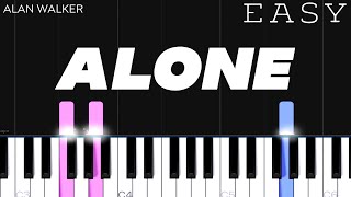 Alan Walker  Alone  EASY Piano Tutorial [upl. by Noxas945]