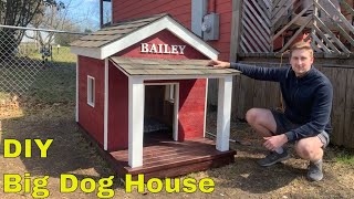 DIY Big Dog House Build Traditional Style [upl. by Loux]