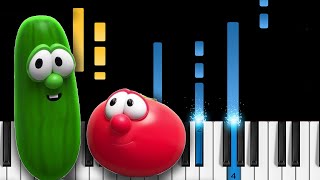 VeggieTales  Theme Song  EASY Piano Tutorial [upl. by Pia308]