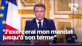 Gouvernement Barnier censuré lallocution dEmmanuel Macron en intégralité [upl. by Wittenburg]