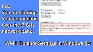 FIX You are sharing your connection over the 5 GHz network band in Windows 10  Unlimited Solutions [upl. by Ariaj]