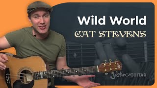 Wild World by Cat Stevens  Easy Guitar Lesson [upl. by Newob]