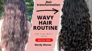 Wavy hair routine 2a 2b 2c for fine hair [upl. by Elleral]