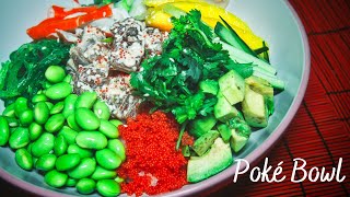 How to make Hawaiian Poke Bowl  at home  using 3 different types of protein [upl. by Sadoff]