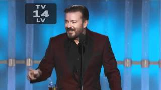 Ricky Gervais at Golden Globes 2012 amp 2011  THE BEST BITS [upl. by Drofnas]