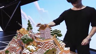 HoloLens Minecraft Demo  E3 2015 Microsoft Press Conference [upl. by Sonia]