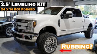 2018 F250 25quot Level Kit and 24x14 Kg1 Forged Wheels [upl. by Nosraep]