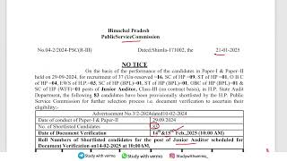 HPPSC Junior Office Assistant  ACCOUNTS FINAL RESULT OUT [upl. by Severn]