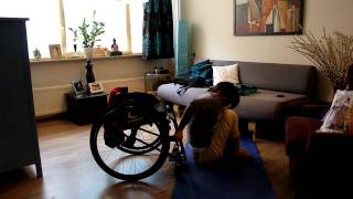 Transfer from the ground to the wheelchair part I the girl [upl. by Chader]