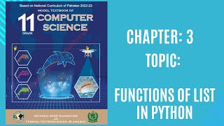 29 Unit 3  Functions of list in Python  Programming Fundamentals  Grade 11 [upl. by Enovad]