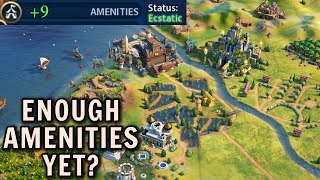 Is that enough amenities yet  Civ 6 Deity Part 3 [upl. by Atinoj]