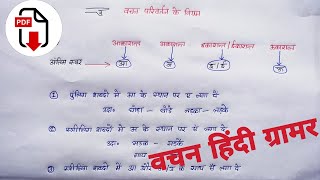 vachan hindi grammar  वचन के भेद  एकवचन  बहुवचन  vachan badlo in hindi  hindi grammar trick [upl. by Burnie]