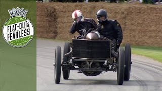 1905 Darracq 200HP land speed record car seriously sideways at Goodwood [upl. by Desdemona]