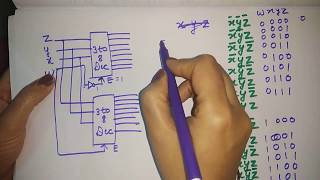 4 to 16 decoder using 3 to 8 decoders [upl. by Eiramanig]