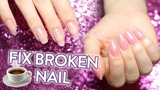 Broken Nail 🚫Fix it Quick with a Tea Bag and Dip Powder 🤩 [upl. by Halian]