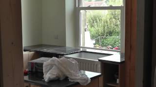 Kitchen Renovation 140  Fitting Granite Worktops [upl. by Zolnay]