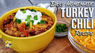 Homemade Turkey Chili  Crockpot Recipe [upl. by Nie]