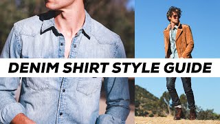 How to Style a Denim Shirt  Outfit Ideas  Parker York Smith [upl. by Michel]