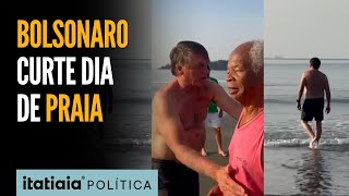 SEM CAMISA BOLSONARO APARECE CURTINDO PRAIA EM ANGRA DOS REIS RJ [upl. by Litch]