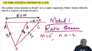 VECTORS  EXTERNAL DIVISION OF A LINE  Two easy methods [upl. by Holcman]