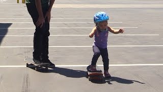 TEACHING A 2 YEAR OLD TO SKATEBOARD [upl. by Minica]