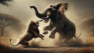 The Clash of Titans Elephant vs Lion [upl. by Aihsinyt]