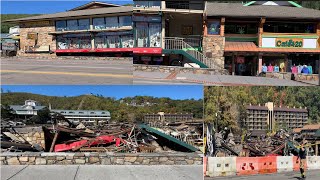 Gatlinburg Fire Blaze 2022 Update Businesses Damaged Demolished Losses in Puckers Sports Grill [upl. by Jaal]