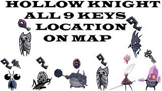 All 9 keys location on map  Hollow knight godmaster dlc updated [upl. by Amle]