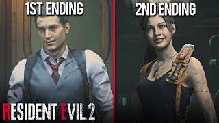 Resident Evil 2 REMAKE  1st Run Ending vs 2nd Run Ending CUTSCENES [upl. by Eugnimod]