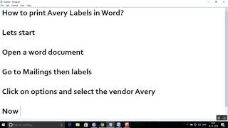 How to print Avery Mailing labels in Word [upl. by Hartnett645]