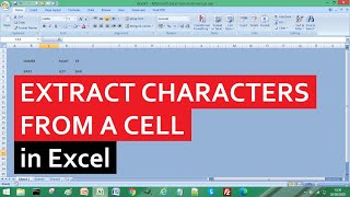 How to Extract Characters from a Cell in Excel [upl. by Woodall]