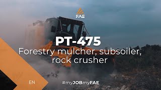 FAE PT475 tracked carrier with forestry mulcher subsoiler rock crusher or stump cutter [upl. by Yelwah]