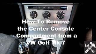 How to Remove Center Console Compartment from VW Golf Mk 7 in 3 minutes [upl. by Nottage715]