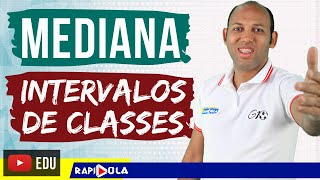 MEDIANA PARA DADOS AGRUPADOS COM CLASSES ✅ ESTATÍSTICA [upl. by Gnues]