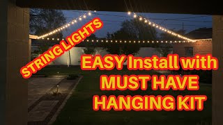 EASY String Light Install with must have Wire Hanging Kit [upl. by Asiat]