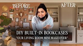 LIVING ROOM MAKEOVER  DIY BuiltIn Bookcases  Anastasia Creative [upl. by Allcot102]