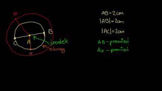 Okrąg promień średnica środek cięciwa styczna [upl. by Anilev203]