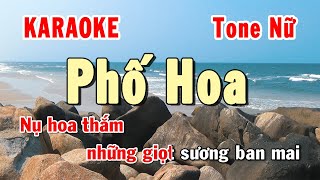 Phố Hoa Karaoke Tone Nữ  Karaoke Hiền Phương [upl. by Sully]