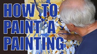 How to paint an abstract painting from start to finish Acrylic painting tutorial [upl. by Attenor]