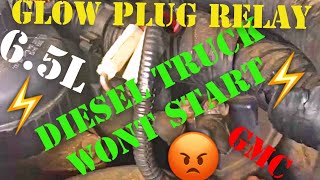 65 Turbo Diesel WON’T START  BYPASS GLOW PLUG RELAY  Auto Repair [upl. by Linzer]