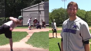 Dave Portnoy vs Hank from Pardon My Take Strikeout Challenge [upl. by Nolad]