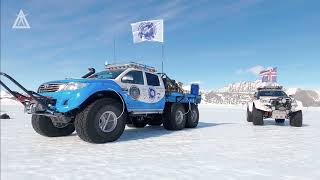 Arctic Trucks Main transport of the south pole expedition 4500 km on the snow [upl. by Aztilem]