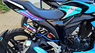 বাংলাদেশের সেরা Colorful Suzuki Monotone  Suzuki Monotone Stickers Modification  Bike Accessories [upl. by Tavy]