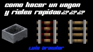 Minecraft como hacer un vagon y rieles rapidos [upl. by Cherri]