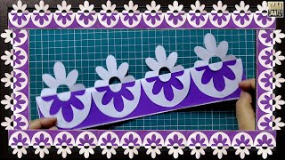 Two  Minutes Flower Design for Bulletin Board Border  DIY [upl. by Kcajyllib]